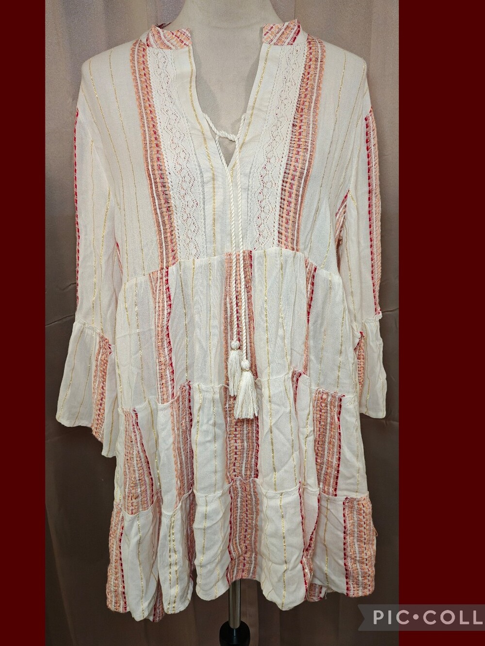 🏖️Turks & Caicos Striped Gauze Boho Tunic Top/Dress🏖️